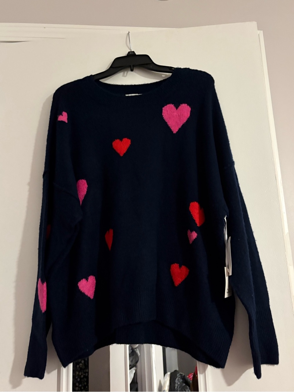 Women's Navy Heart Sweater